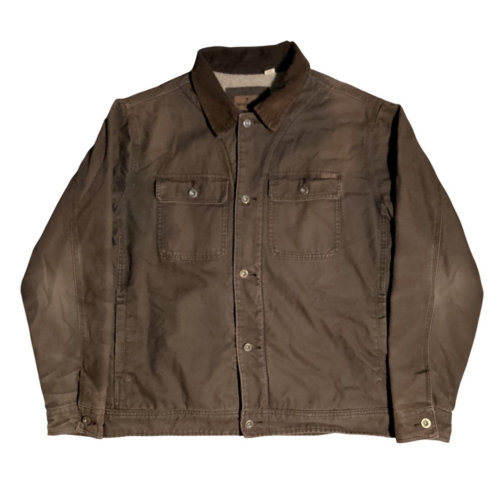 Woolrich Canvas Sherpa Lined Barn Jacket Chore Coat Mens Size L Western Outdoor